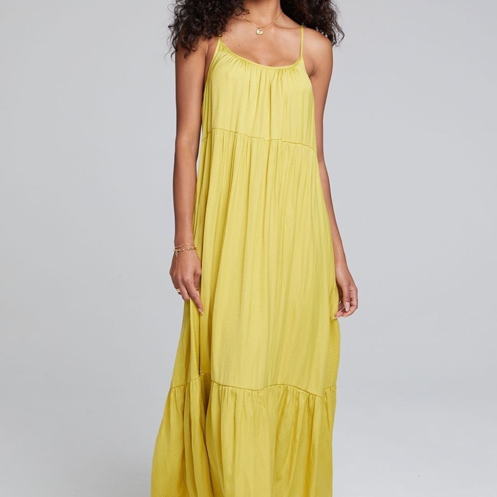 saltwater LUXE Celine Dotted Citrus Maxi Dress EUC